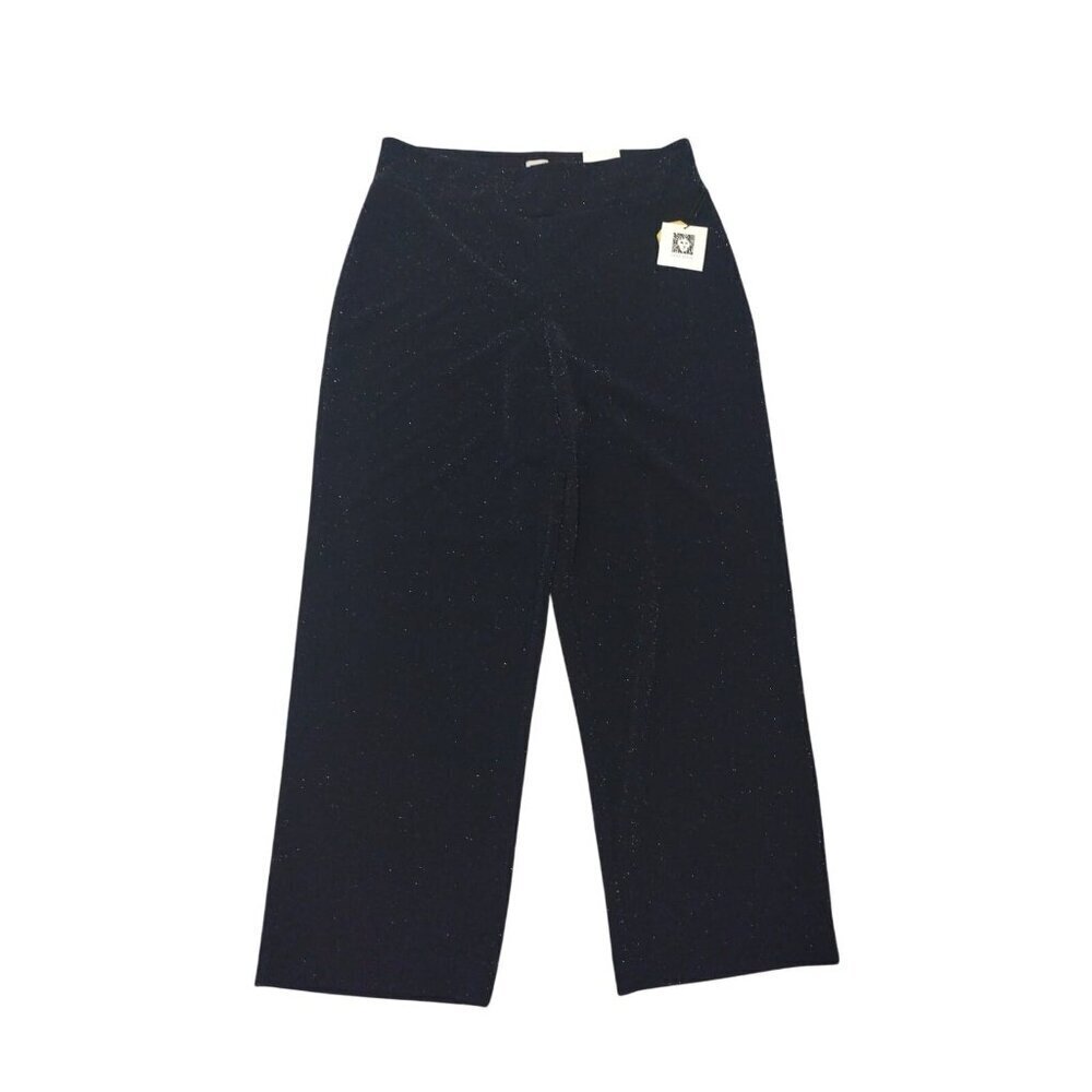 Anne Klein Women's Black Glitter Wide Leg Pants, Size L, NWT